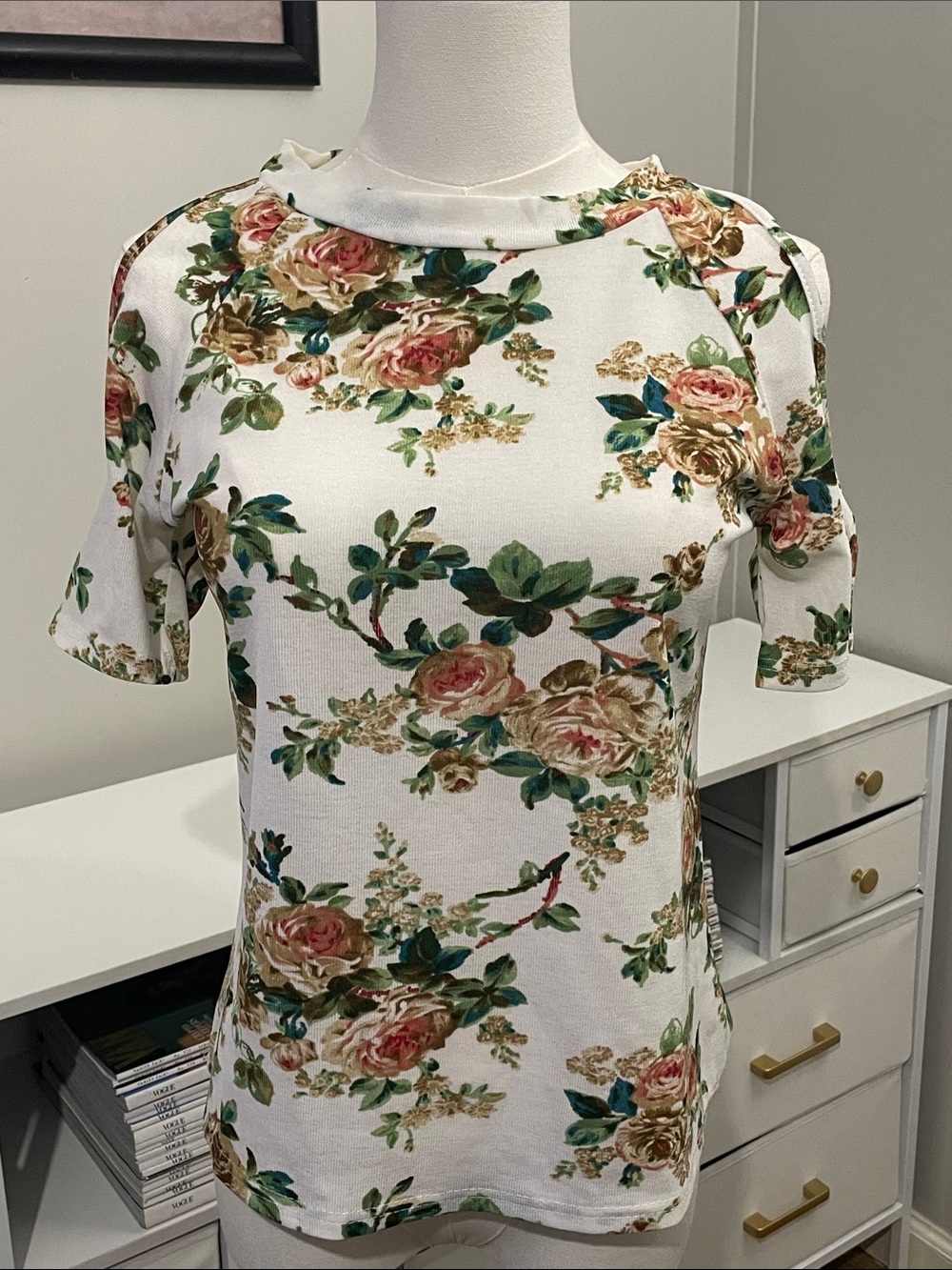 Floral Print Knit Top, (See Description)